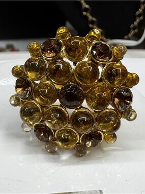 Amber Bubble Cluster Cocktail Ring - Women Jewelry